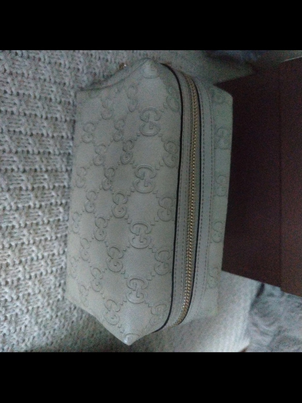 Gucci Off-White Embossed Monogram Cosmetic Case